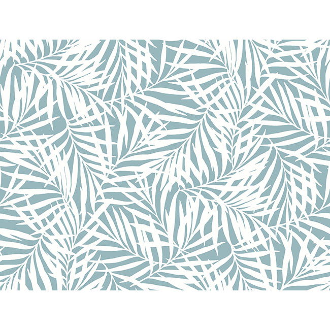 Oahu Fronds Light Blue Wallpaper large image 
