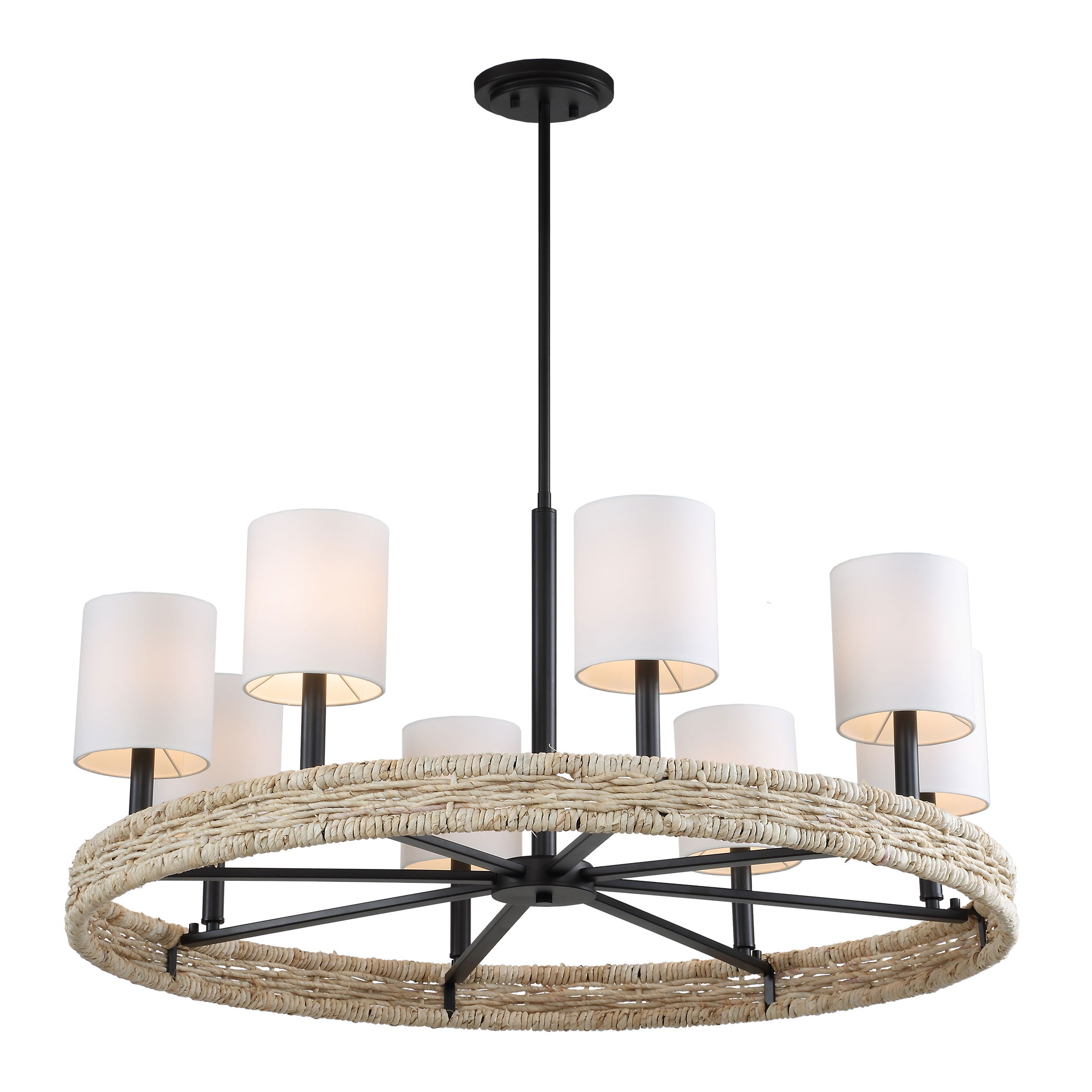 Faiyam 8 Light Rattan Chandelier large image 