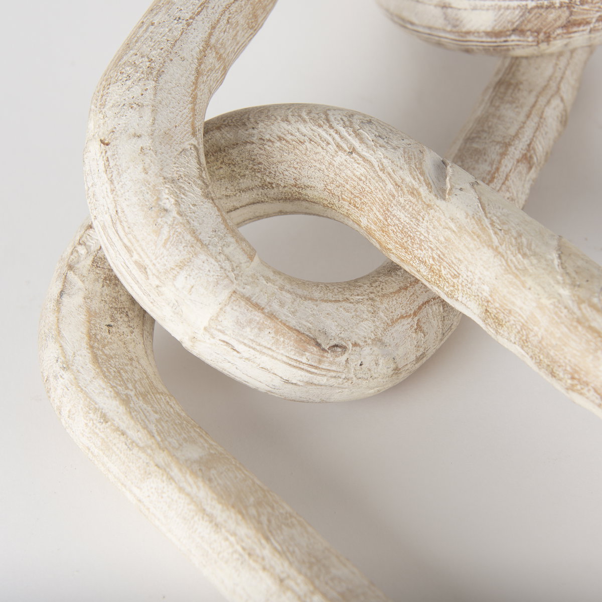 Alix  Beige Wooden Link Chain Decorative Object, by Mercana, 29" length x 5" width x 5" height View 7