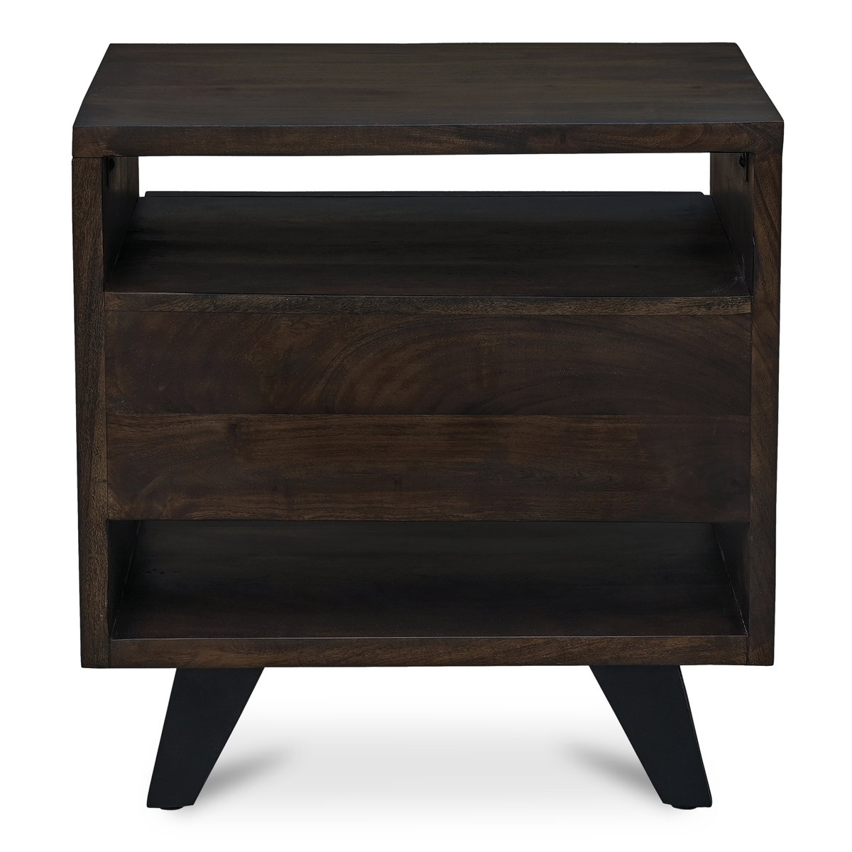 Madagascar Nightstand Dark Brown, by Moe's Home, 21.5" width x 22" height x 16" depth View 4