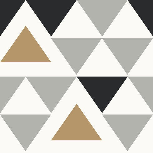 Geometric Triangle Black Peel & Stick Wallpaper