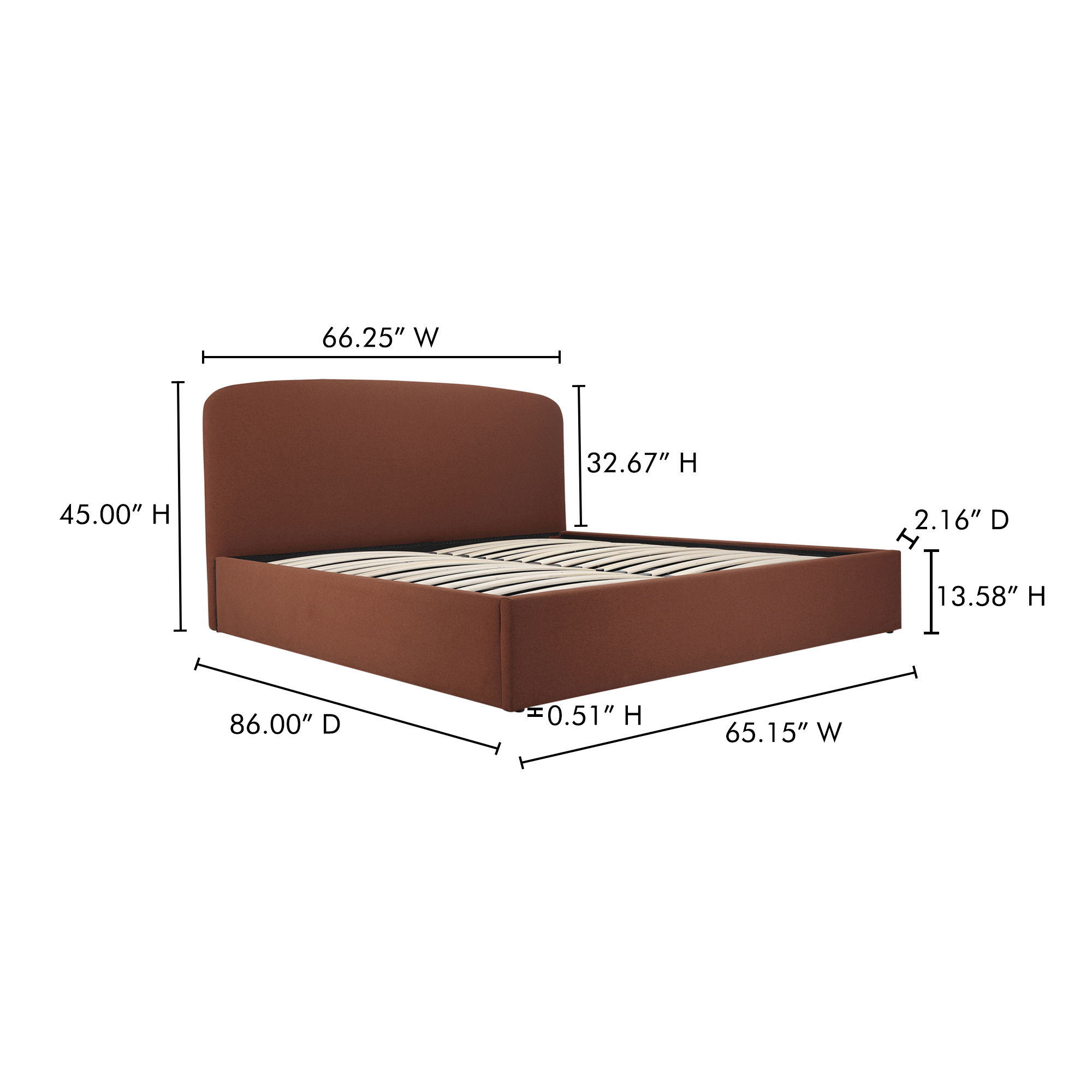 Joan Queen Storage Bed Rust large image 