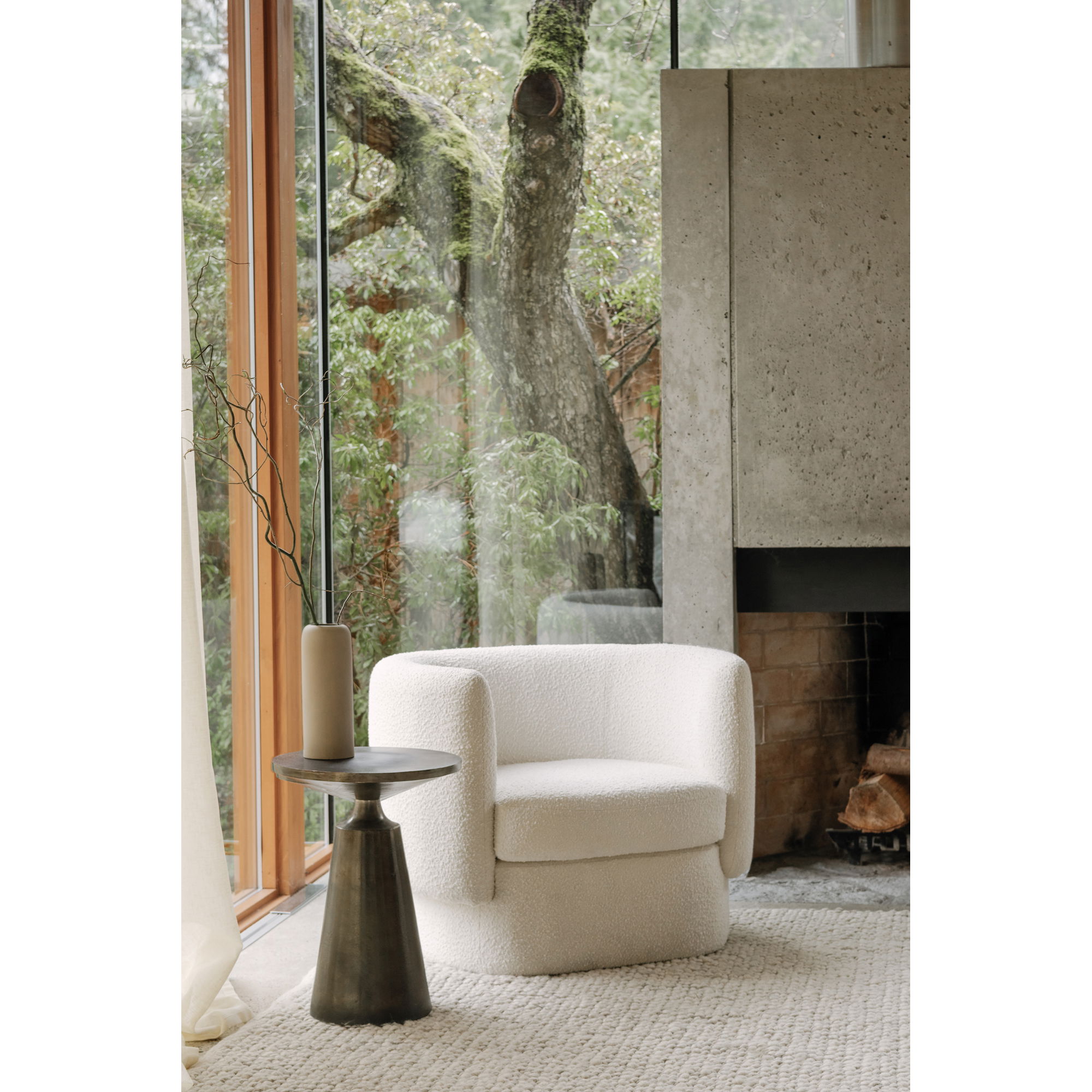 Koba Chair Maya White, Accent Chair by Moe's Home, 40" width x 29" height x 33.75" depth View 14