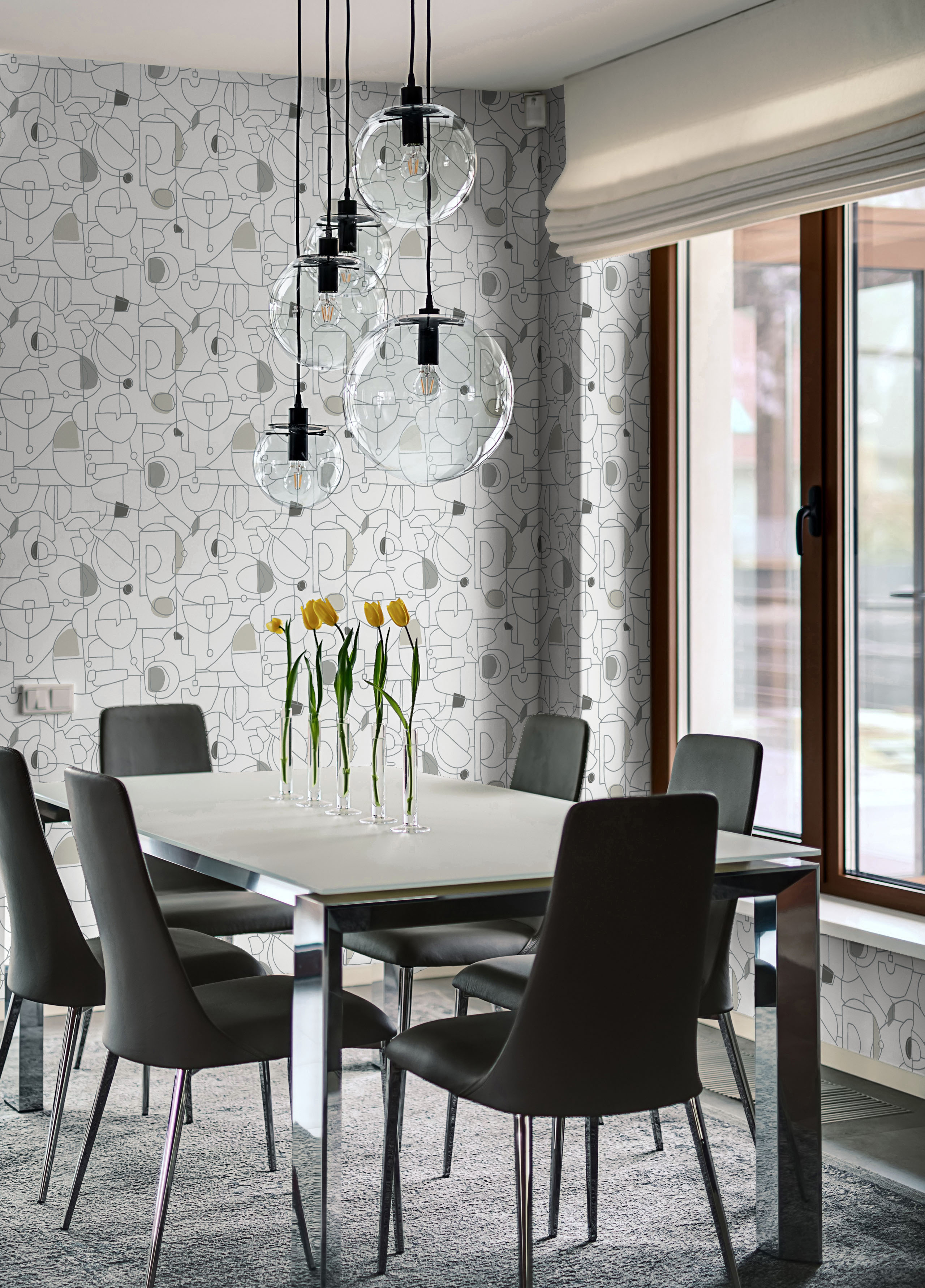 Fauvist Neutral Peel & Stick Wallpaper large image 