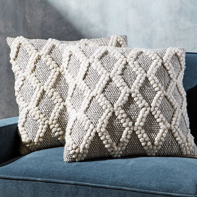 Online Designer Hallway/Entry Austine Grey and Cream Pillows 20", Set of 2