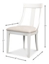 Deco Side Chair Cortina White Taupe, by Sarreid, 1'9" length x 1'8" width x 3'3" height thumbnail 13