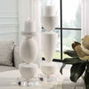 Lido White Stone Candleholders Set/2, Decorative by Uttermost, 5" width x 16" height x 5" depth thumbnail 3