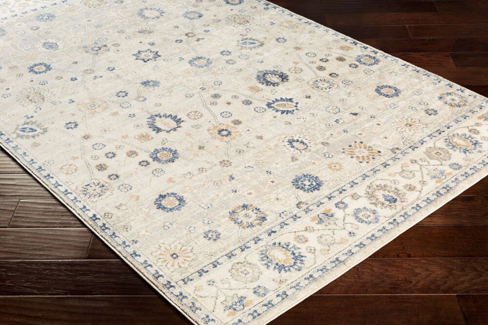 Indigo Machine Woven Rug, by Surya, 1'3.75" length x 1'3.75" width
