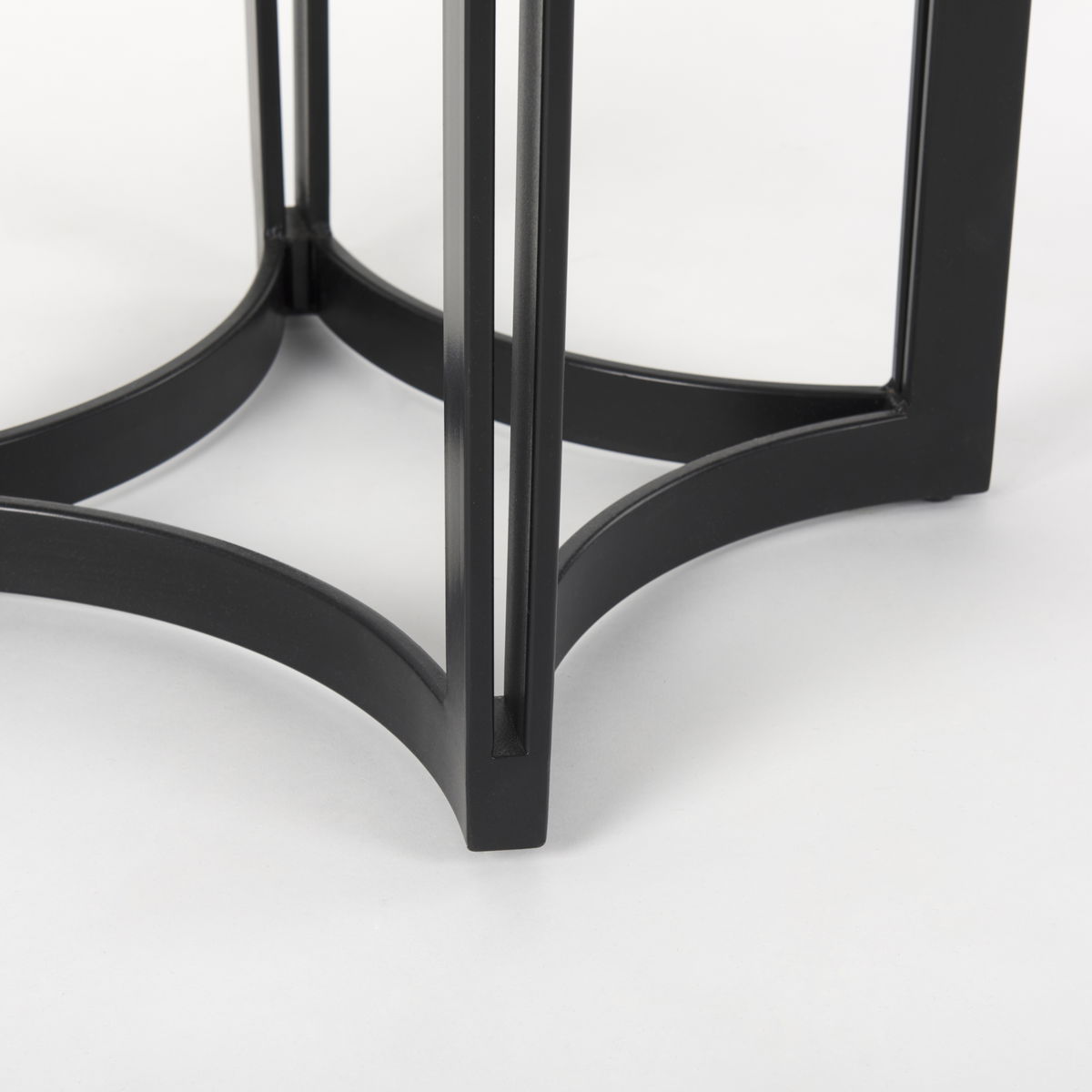 Tanner 32'L x 32'W Pedestal Dining Table | White Marble & Black Metal | Seats 2, by Mercana, 32" length x 32" width x 36" height View 7