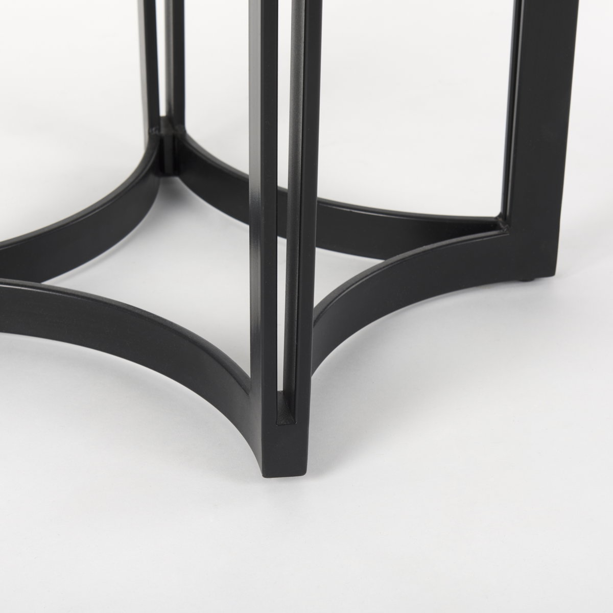 Tanner 32'L x 32'W Pedestal Dining Table | White Marble & Black Metal | Seats 2, by Mercana, 32" length x 32" width x 36" height View 7