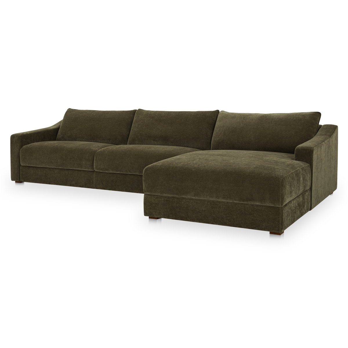 Farrow Sectional Cedar Green Right, Sectional Sofa by Moe's Home, 130.5" width x 31.75" height x 61.5" depth View 2