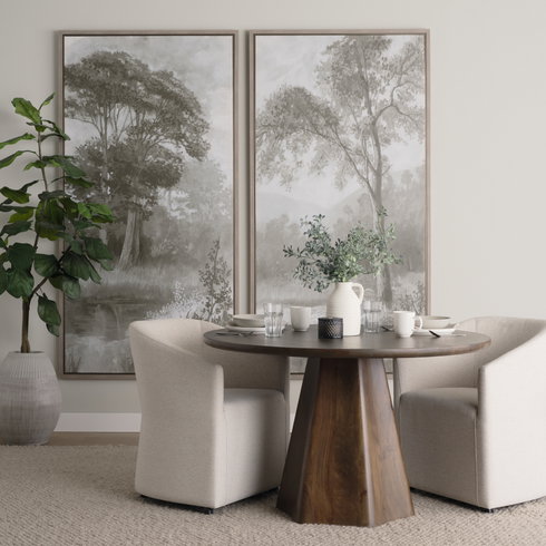 Jovani 48" Round Pedestal Dining Table | Modern | Dark Brown Wood | Seats 4