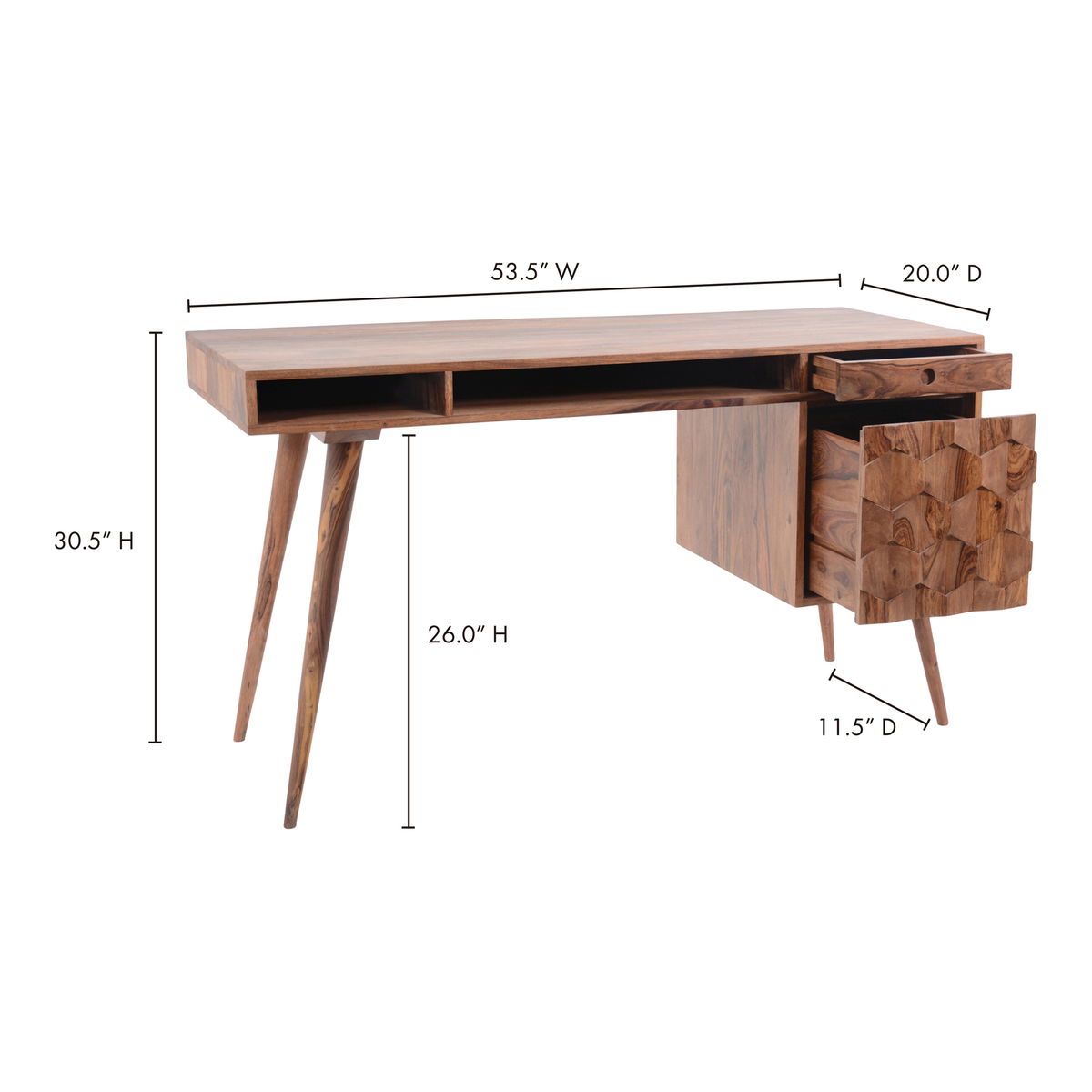 O2 Desk Natural, by Moe's Home, 53.5" width x 30" height x 21.5" depth View 11