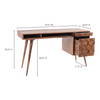 O2 Desk Natural, by Moe's Home, 53.5" width x 30" height x 21.5" depth thumbnail 11