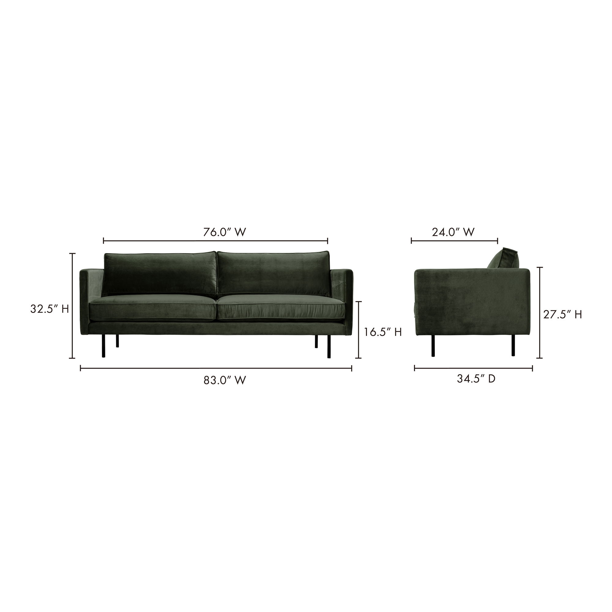 Raphael Sofa Dark Green large image 
