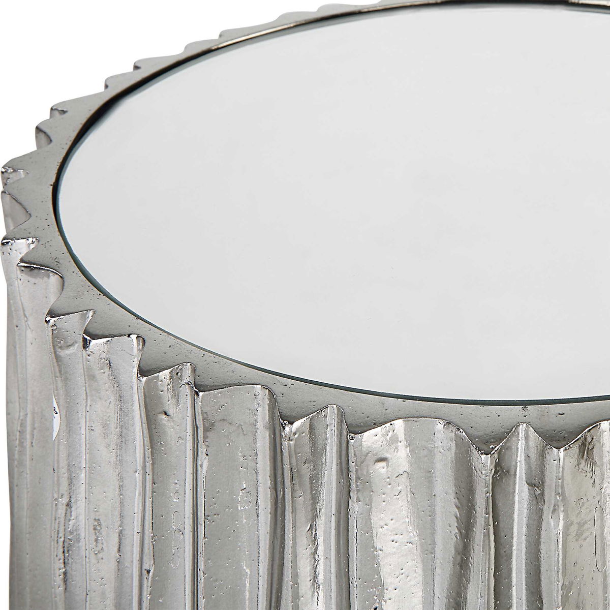 Echo Modern Nickel Drink Table, Side & End Table by Uttermost, 10.5" width x 22.75" height x 10.5" depth View 5