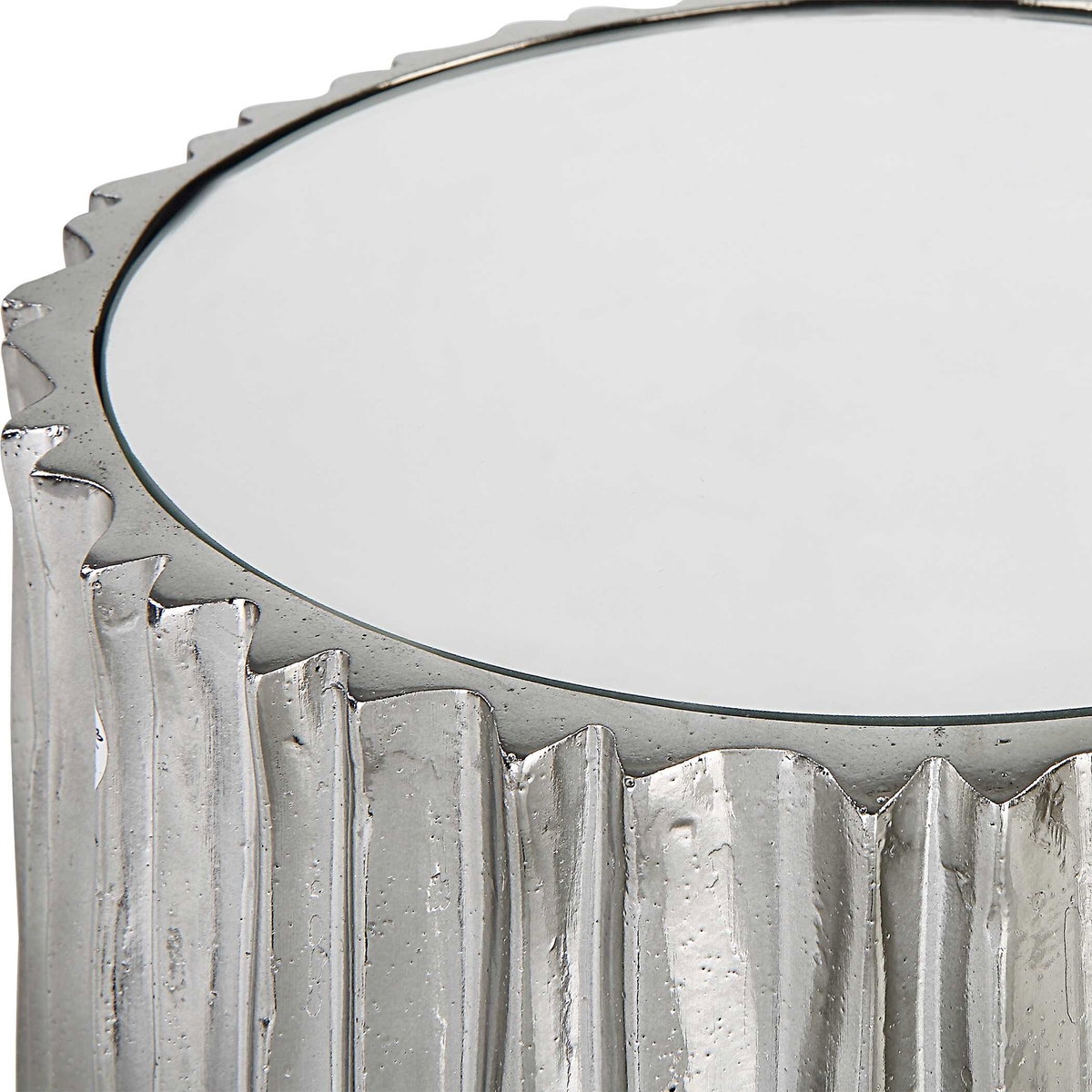 Echo Modern Nickel Drink Table, Side & End Table by Uttermost, 10.5" width x 22.75" height x 10.5" depth View 5
