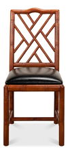 Brighton Bamboo Side Chair, Dining Chair by Sarreid, 17" length x 22" width x 39" height thumbnail 2