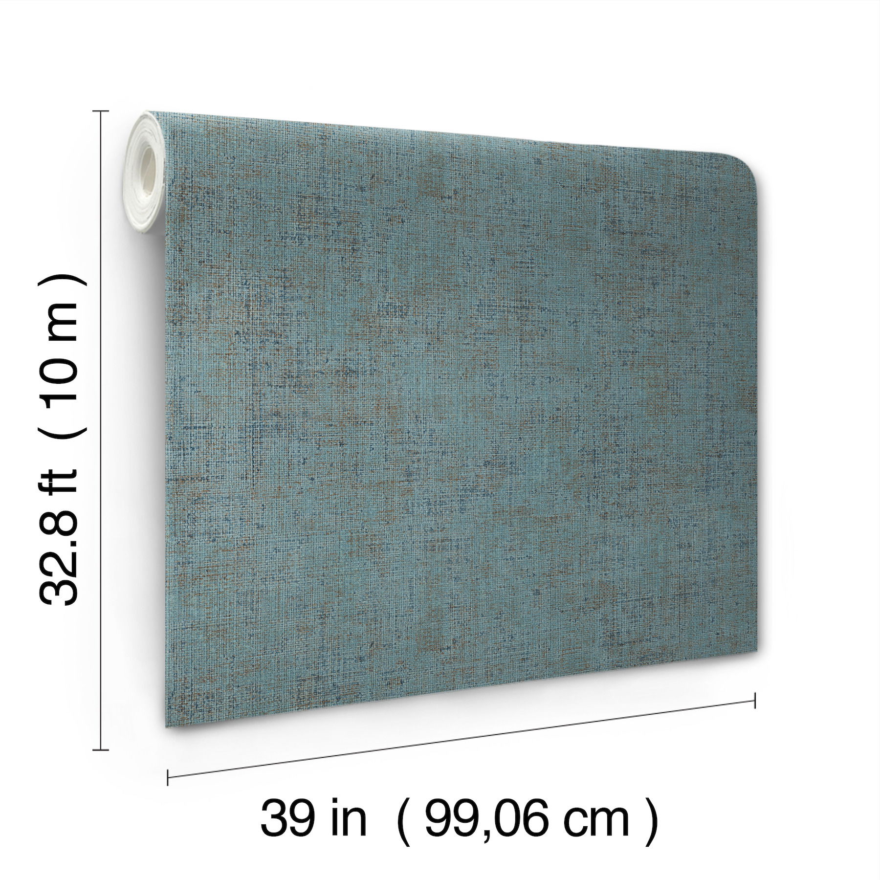 Alma Blue Faux Weave Wallpaper large image 