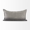 Zadie 14L x 26W Light Gray and Dark Gray Fabric Color Blocked Decorative Pillow Cover, by Mercana, 14" length x 26" width x 0.2" height thumbnail 6