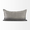 Zadie 14x26 Light Gray and Dark Gray Fabric Color Blocked Pillow Cover, Decorative Pillow by Mercana, 14" length x 26" width x 0.2" height thumbnail 6