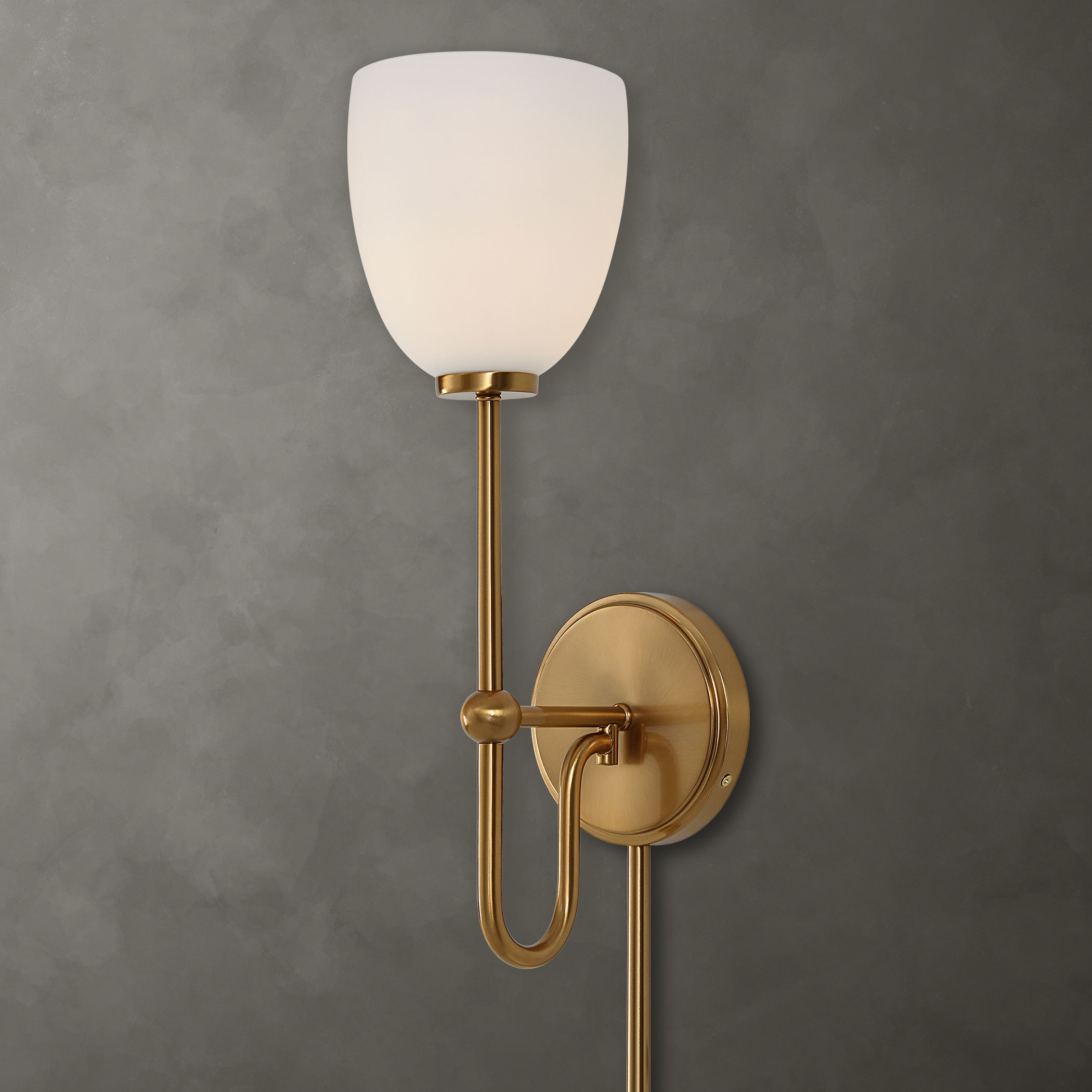 Trophy 1 Light Brass Sconce large image 