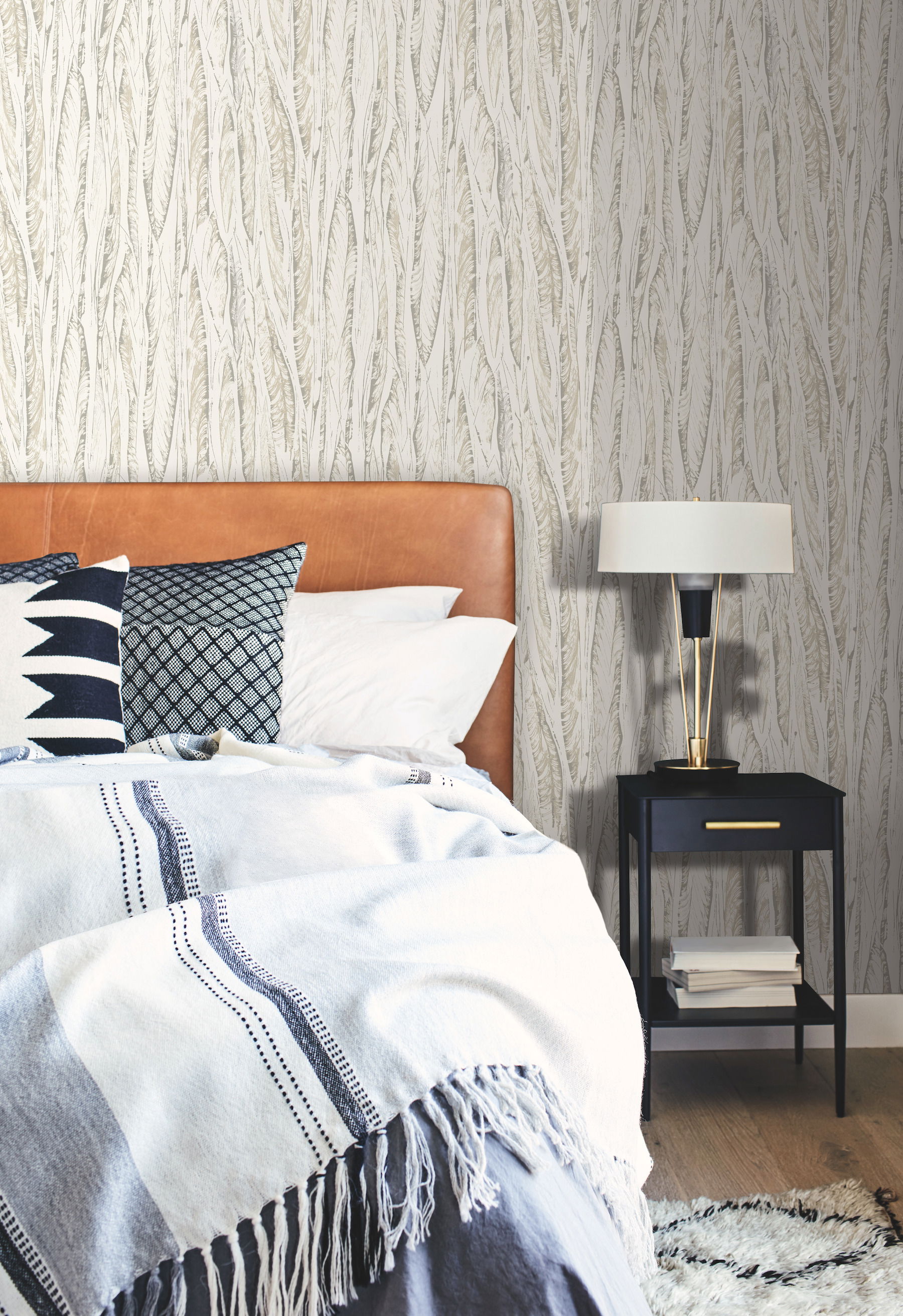 Native Leaves Cream & Beige Wallpaper large image 