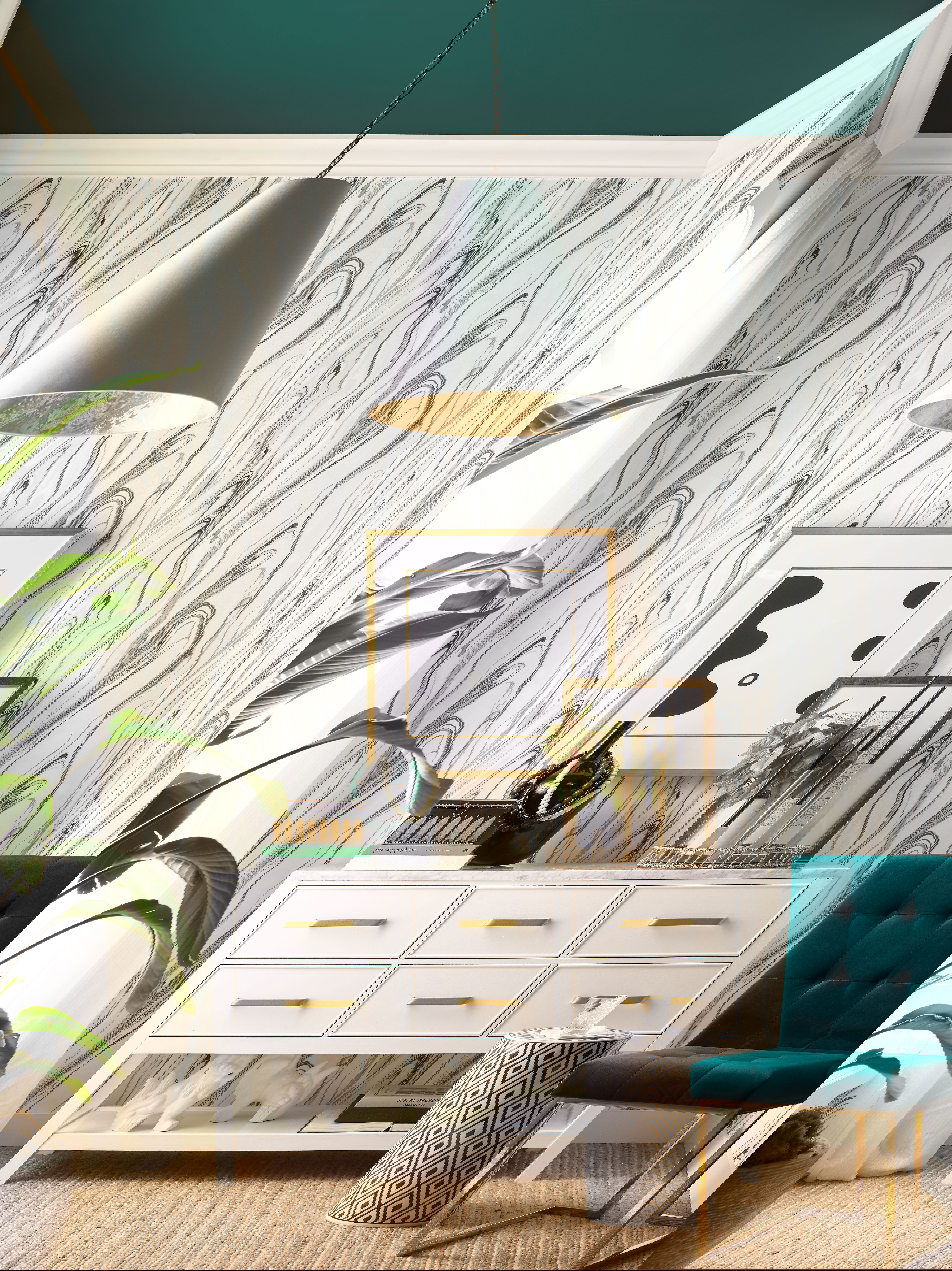 Liquid Marble Black Wallpaper, by York Wall, 33' length x 1'8.5" width x 0.02" depth View 4