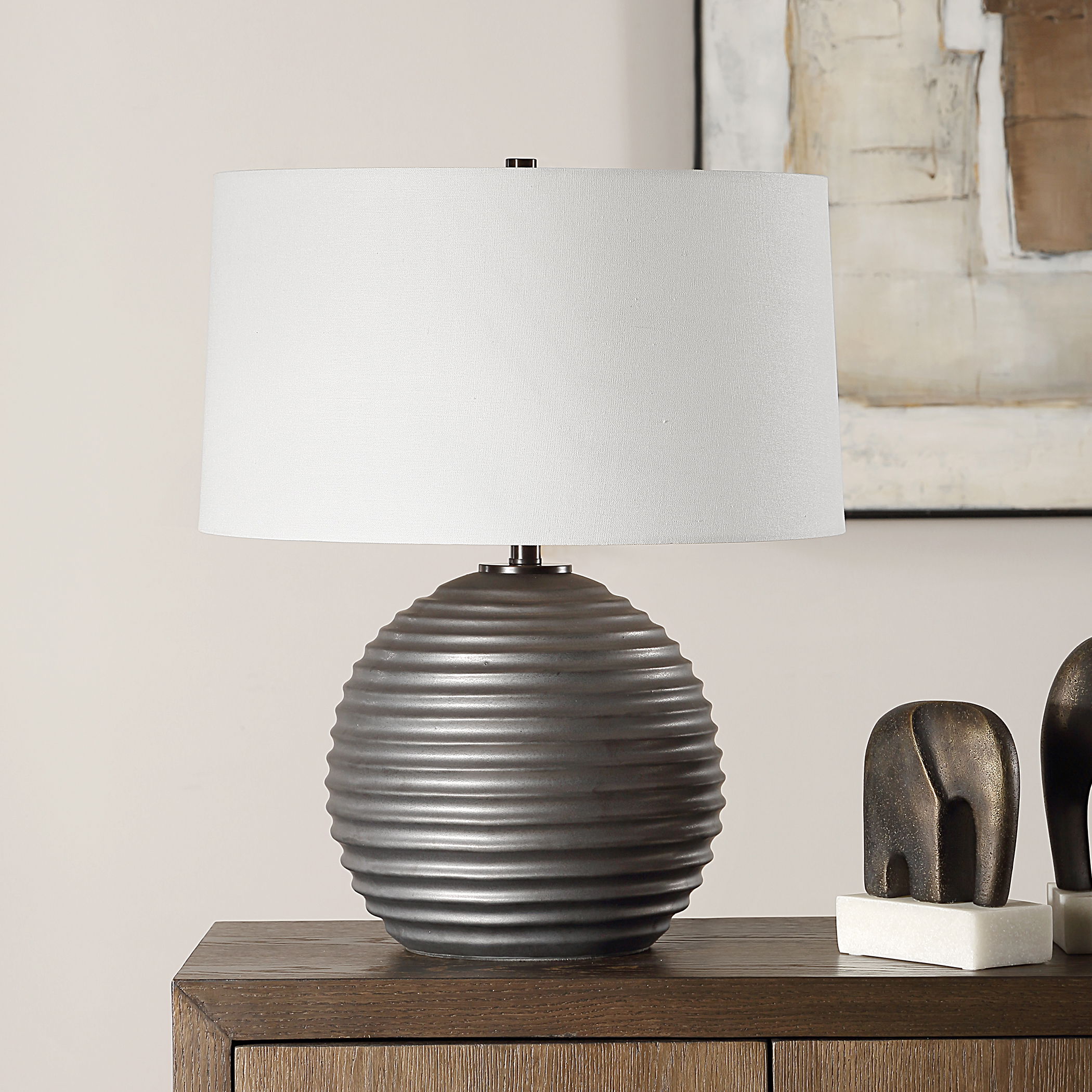 Chelsom Ribbed Table Lamp large image 