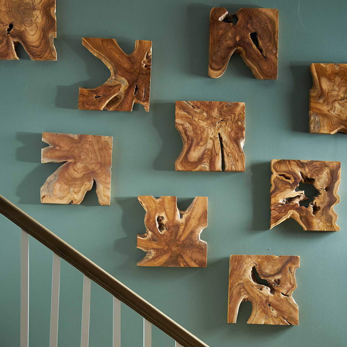 Talia Wood Wall Decor Set/9, Sculptural Wall Art by Uttermost, 16" width x 16" height x 1.37" depth View 2