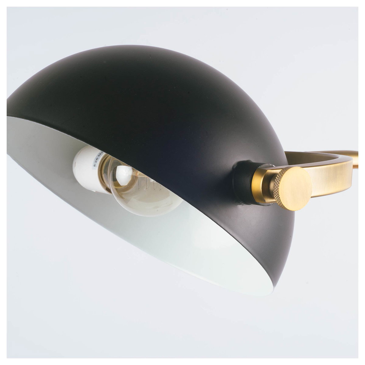 Denmark (55.1'H) Black/Gold Concrete Base Metal Shade Floor Lamp, by Mercana, 18.9" length x 10" width x 55.12" height View 2