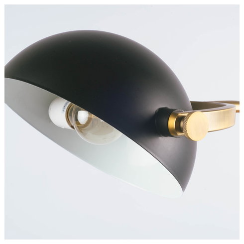 Denmark (55.1"H) Black/Gold Concrete Base Metal Shade Floor Lamp
