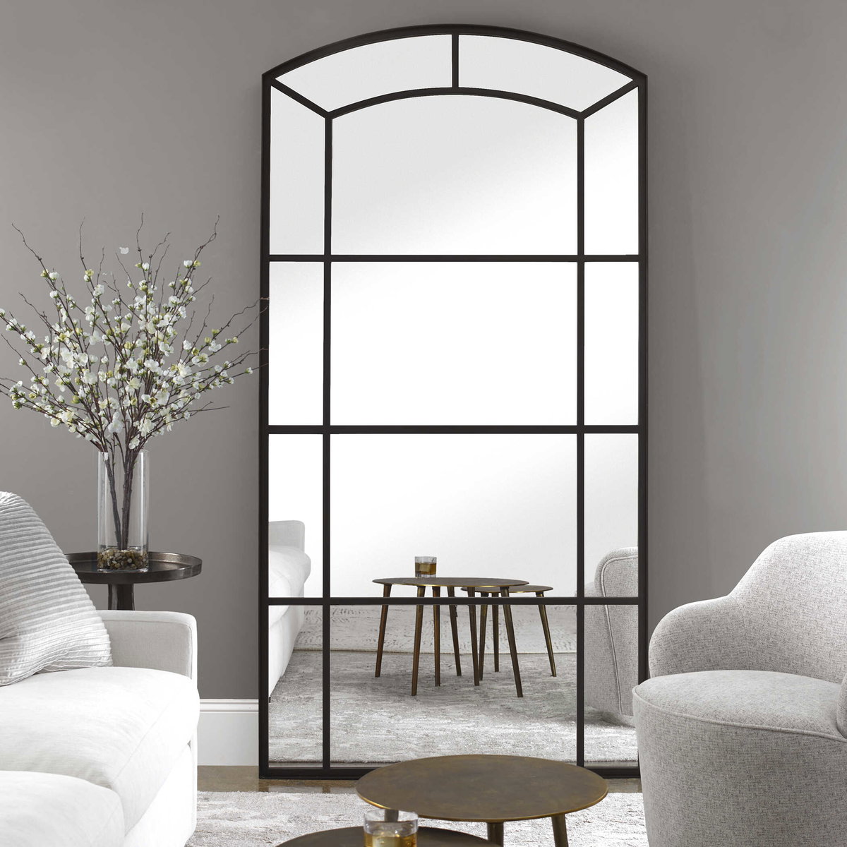 Camber Oversized Arch Mirror, by Uttermost, 42.12" width x 81.75" height x 1.62" depth View 4