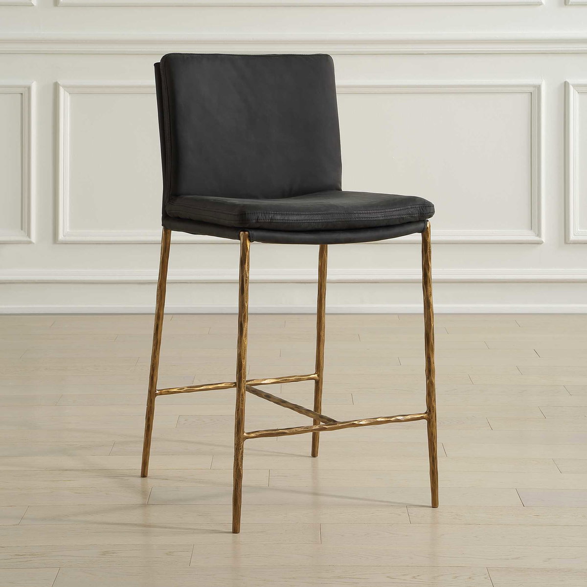 Ascend Charcoal Counter Stool, Counter & Bar Stool by Uttermost, 18.5" width x 38.5" height x 21.75" depth View 3