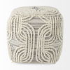 Amaya  Cream/Black/Gray Wool and Cotton Pouf thumbnail 2