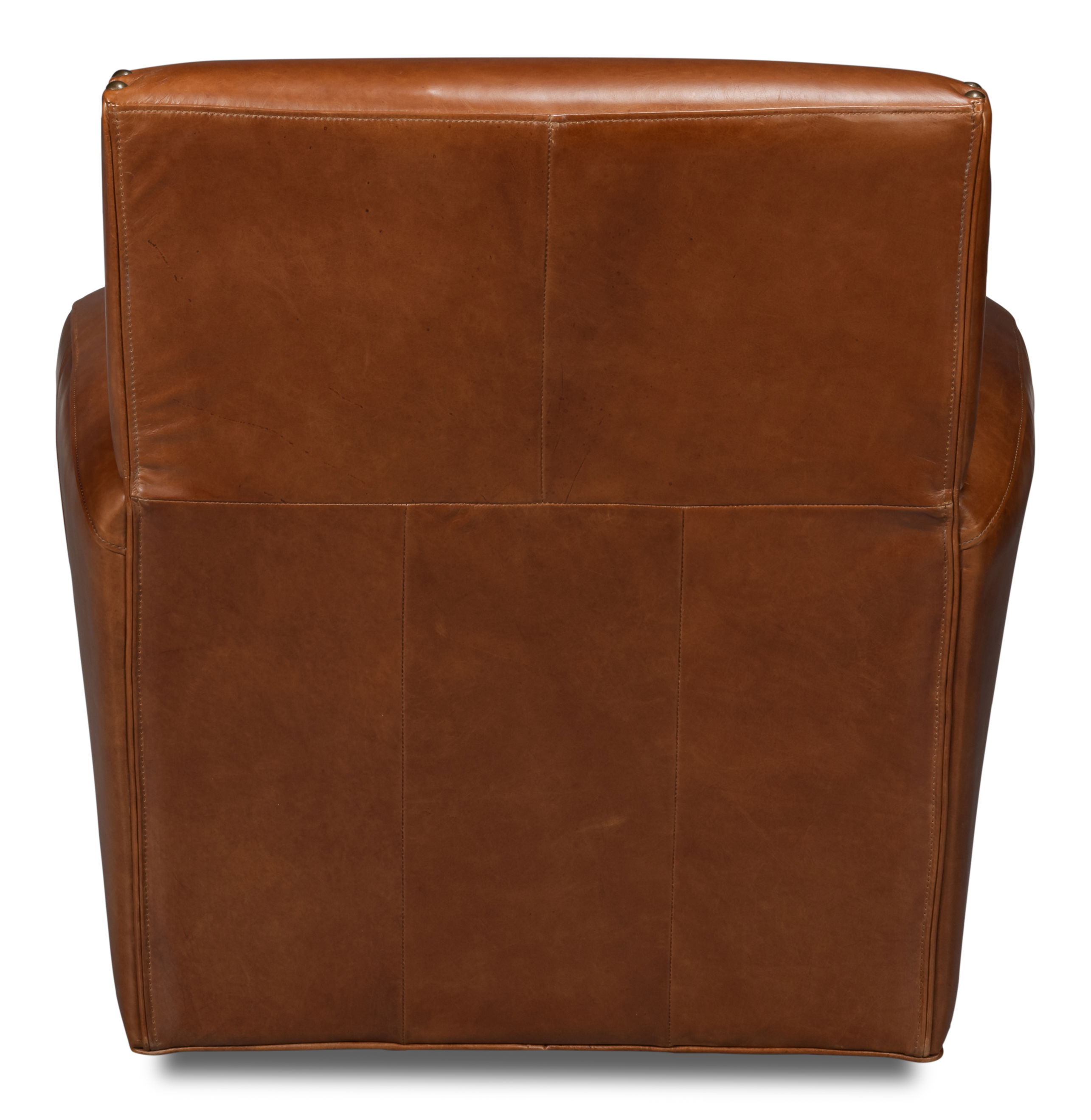 Taft Leather Swivel Chair, Havana Brown large image 
