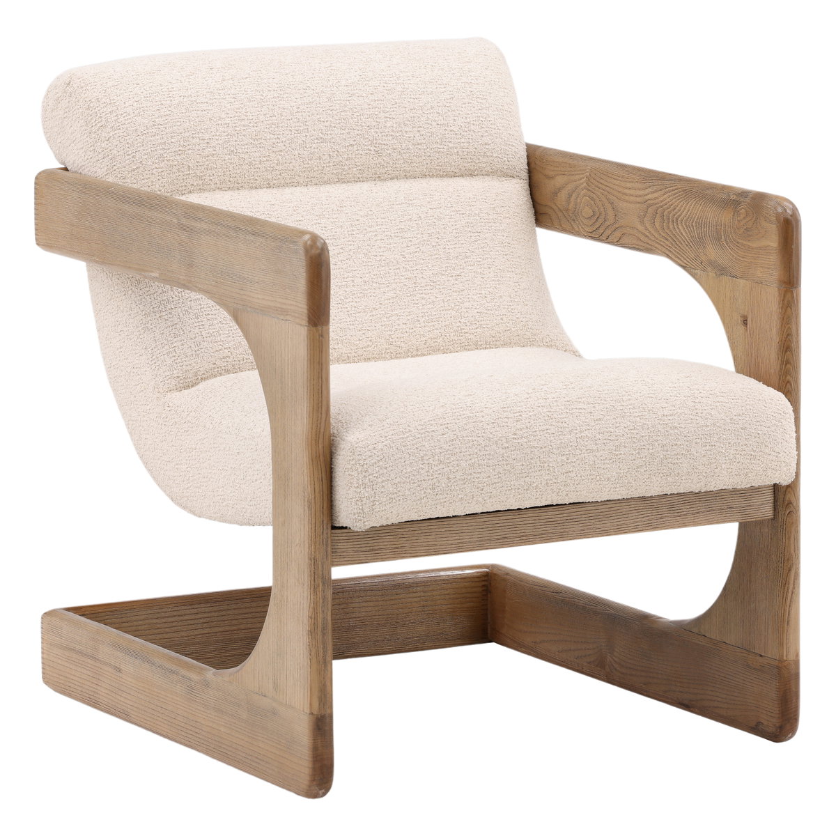 Bridges Occasional Chair Cream, Accent Chair by Dovetail, 24.25" width x 28.95" height x 31.8" depth View 1