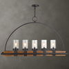 Atwood 5 Light Rustic Linear Chandelier, Ceiling Light by Uttermost, 51" width x 30.75" height x 7.75" depth thumbnail 1