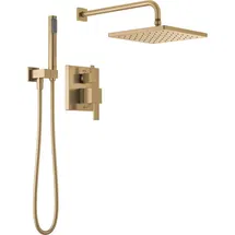 Online Designer Bathroom 342701-CZ Modern Raincan Square Shower System, Rain Shower Head with Handheld Spray, Shower Faucet Set