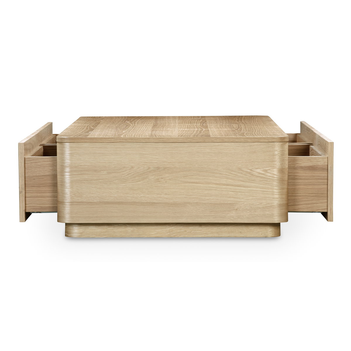 Round Off Coffee Table Natural Oak, by Moe's Home, 55" width x 13" height x 30" depth View 7