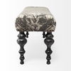 Alhambra 55L x 14W Upholstered Gray Seat with Black Wood Legs Accent Bench thumbnail 5