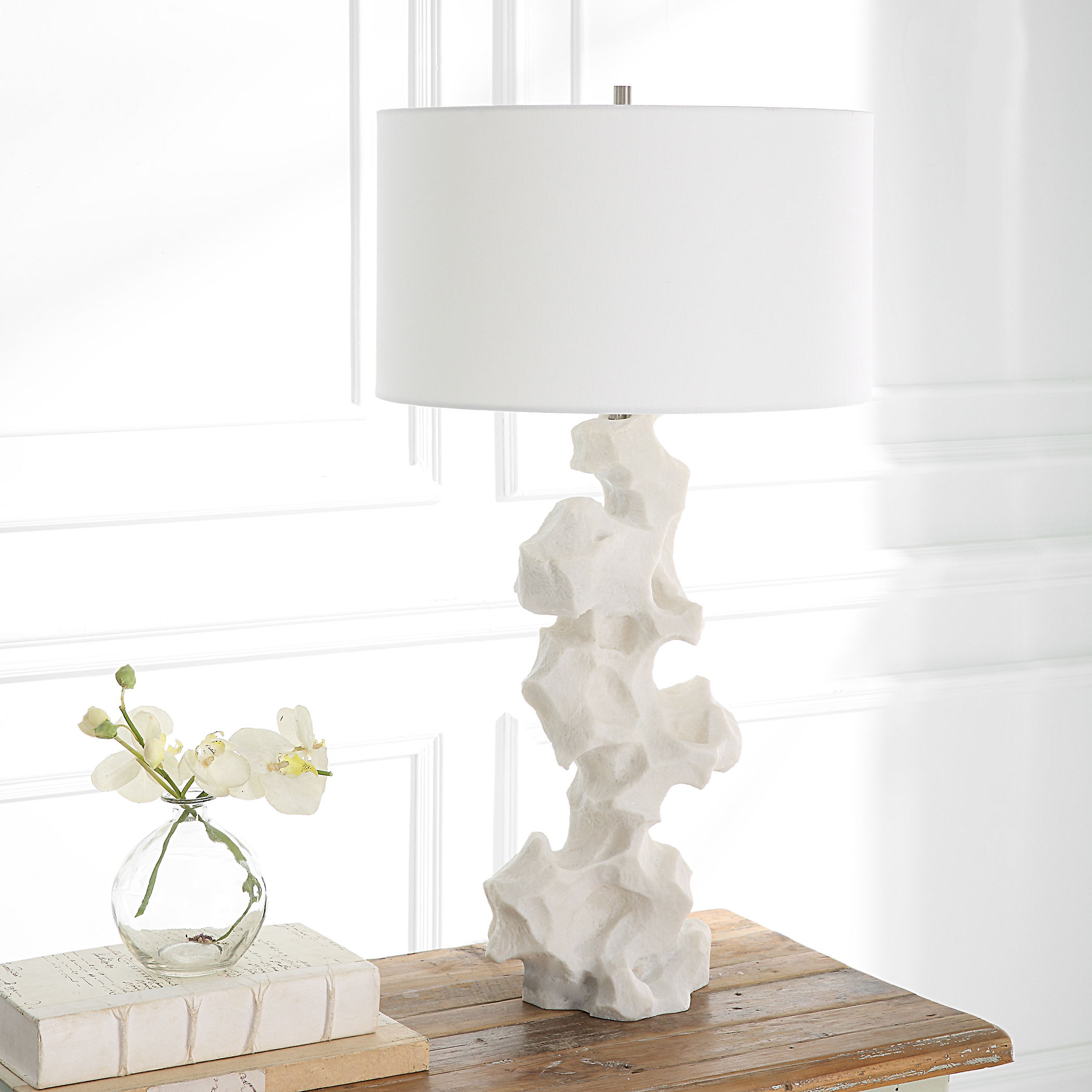 Remnant White Marble Table Lamp large image 