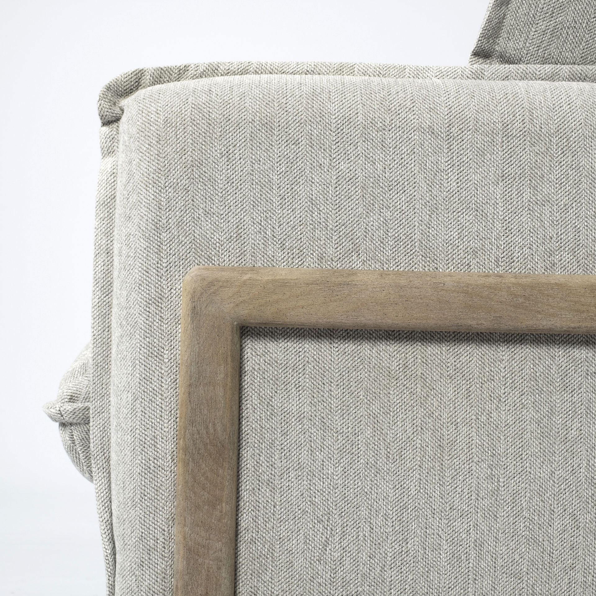 Roy I 84' Frost Gray Upholstered Three Seater Sofa large image 