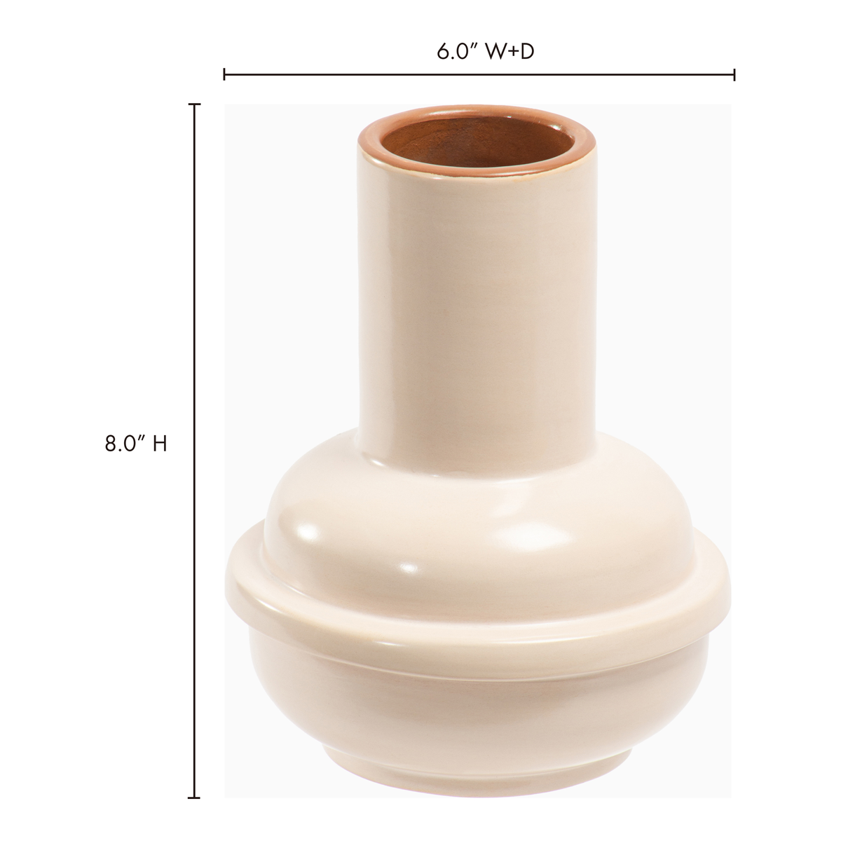Nita Vase, by Moe's Home, 6" width x 8" height x 6" depth View 7