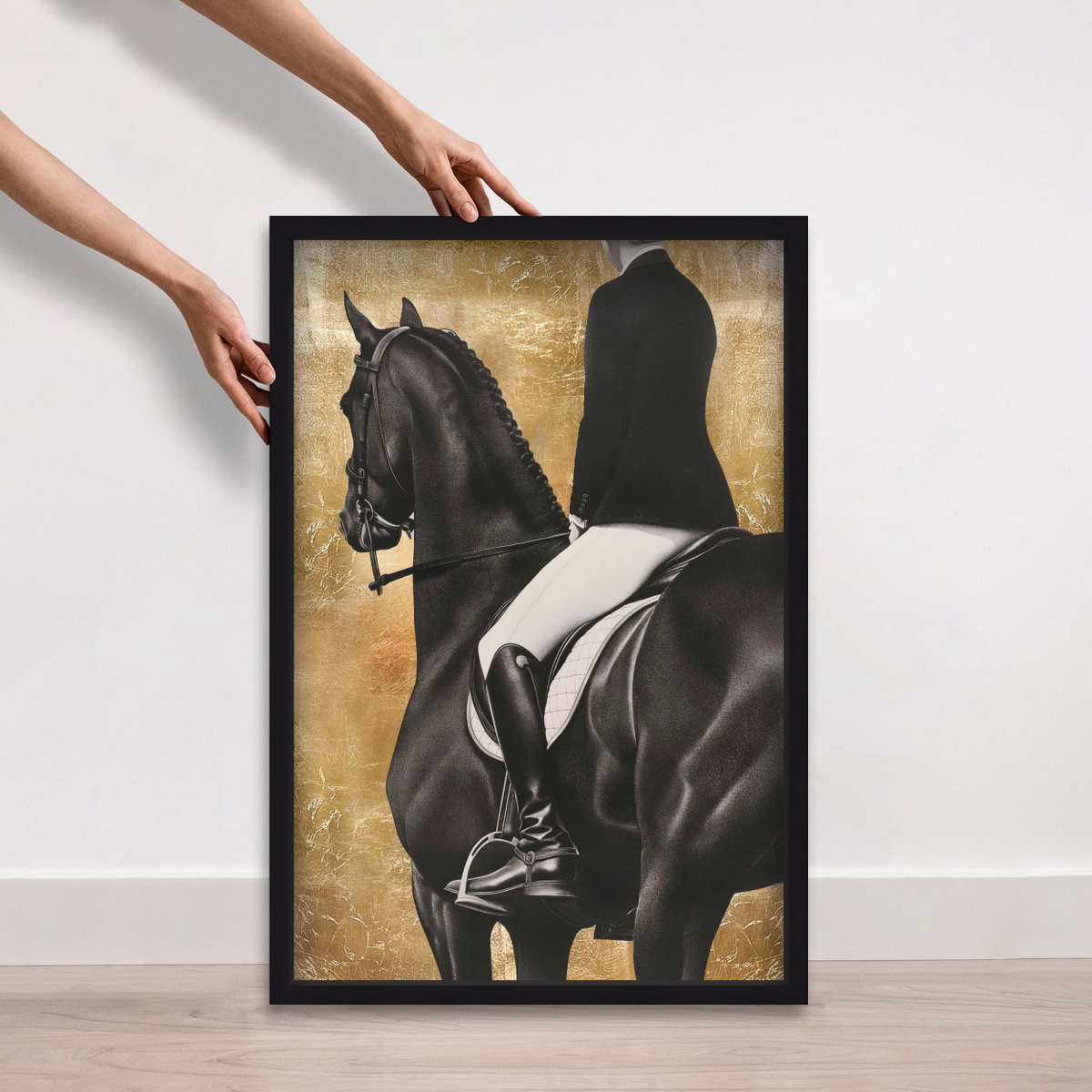 Taming the Rhythm Gold II - With Hand-Applied Gold Leaf (Gold Leaf), Art by Oliver Gal,  20x30 View 4