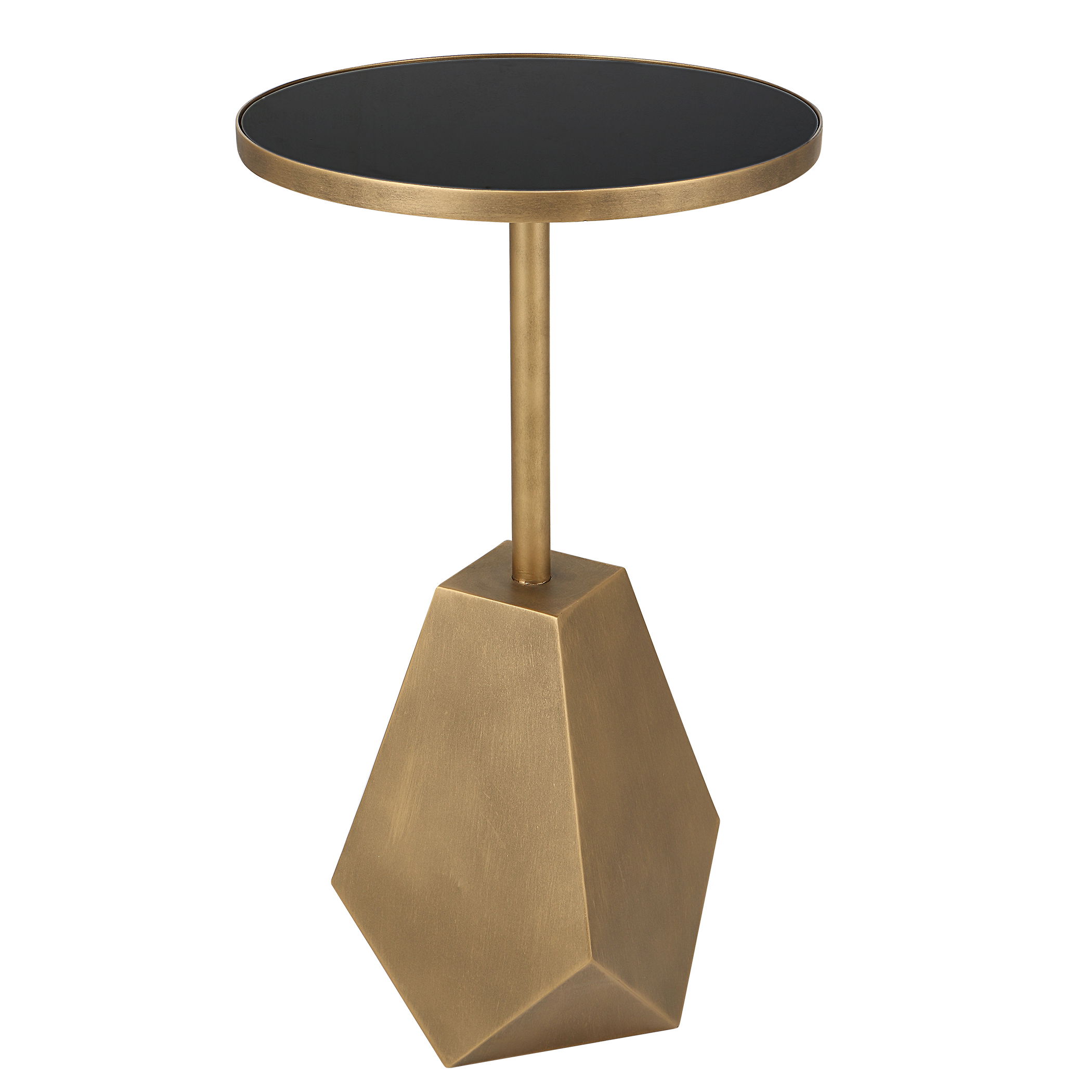 Comet Geometric Bronze Accent Table large image 