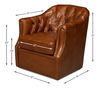 Coolidge Leather Swivel Chair Havana Brn thumbnail 14