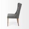 Mackenzie High-Back Dining Side Chair | Gray Plush Linen with Ash Wood, Dining Chair by Mercana, 20.25" length x 24" width x 40.5" height thumbnail 4
