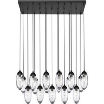 Online Designer Combined Living/Dining Arden 17 Light 42 inch Matte Black Linear Chandelier Ceiling Light