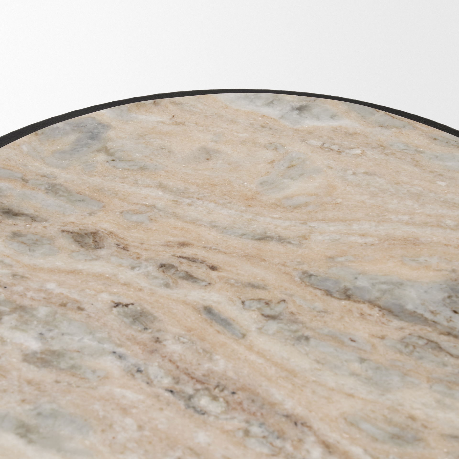 Russo Gunmetal Cast Aluminum with Brown Marble Accent Table large image 